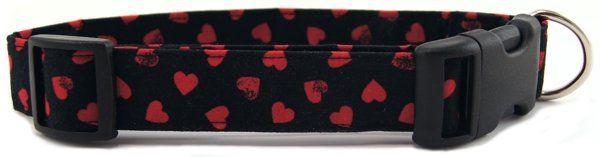Black Hearts Dog Collar (Option: X-Small)
