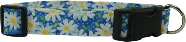 Blue Daisies Dog Collar (Option: X-Small)