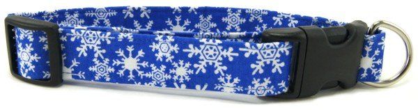 Blue Snowflakes Dog Collar (Option: X-Small)