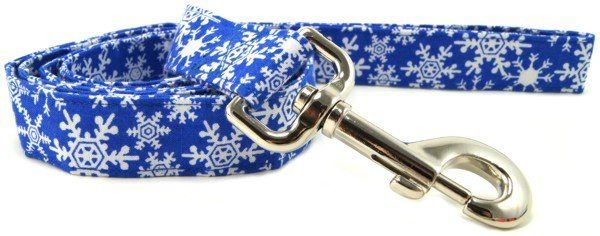 Blue Snowflakes Dog Leash (Option: X-Small)