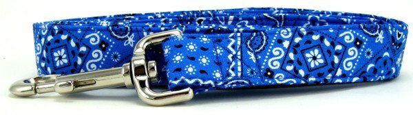 Bright Blue Bandana Dog Leash (Option: X-Small)