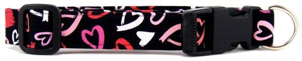 Brushed Hearts Dog Collar (Option: X-Small)