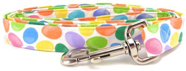 Colorful Easter Eggs on White Dog Leash (Option: X-Small)