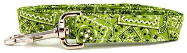 Lime Green Bandana Dog Leash (Option: X-Small)