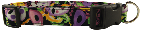 Mardi Gras Masks Dog Collar (Option: Small)