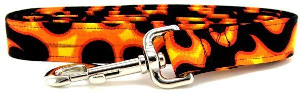 Orange Flame Dog Leash (Option: X-Small)
