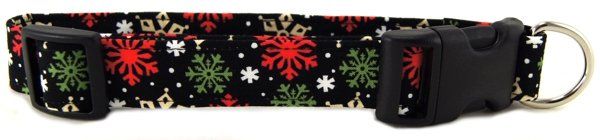Peppermint Snowflakes Dog Collar (Option: X-Small)
