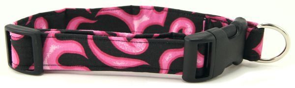 Pink Flames Dog Collar (Option: X-Small)