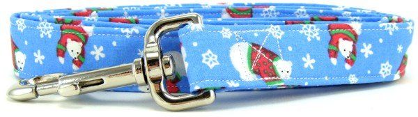 Polar Bears on Blue Dog Leash (Option: Small)