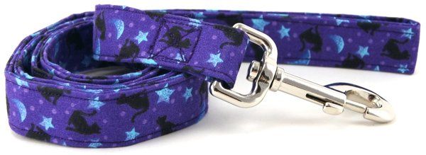 Purple Cats & Stars Dog Leash (Option: X-Small)