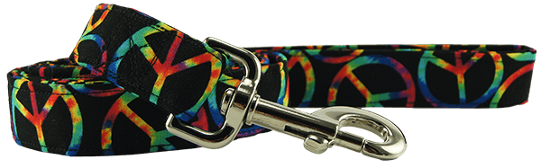 Rainbow Peace Signs Dog Leash (Option: Small)