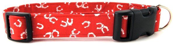 Red Horseshoes Dog Collar (Option: X-Small)