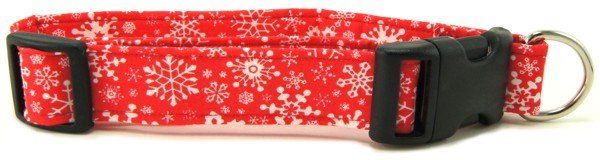 Red Snowflakes Dog Collar (Option: X-Small)