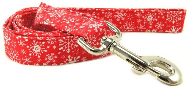 Red Snowflakes Dog Leash (Option: X-Small)