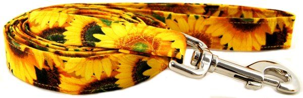 Sunny Sunflowers Dog Leash (Option: Small)