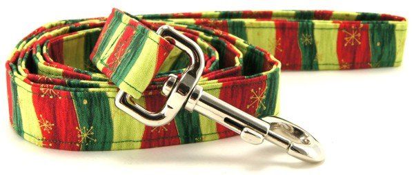 Wavy Christmas Stripes Dog Leash (Option: X-Small)
